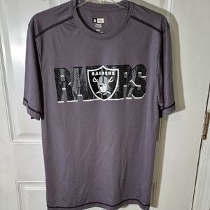 NFL Raiders Men's Gray Short Sleeve Shirt Medium